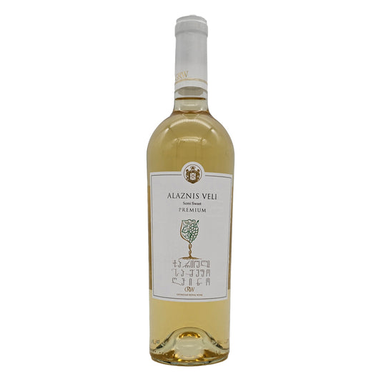 GEORGIAN ROYAL WINE Alaznis Veli Premium 2022  Semi Sweet White Wine